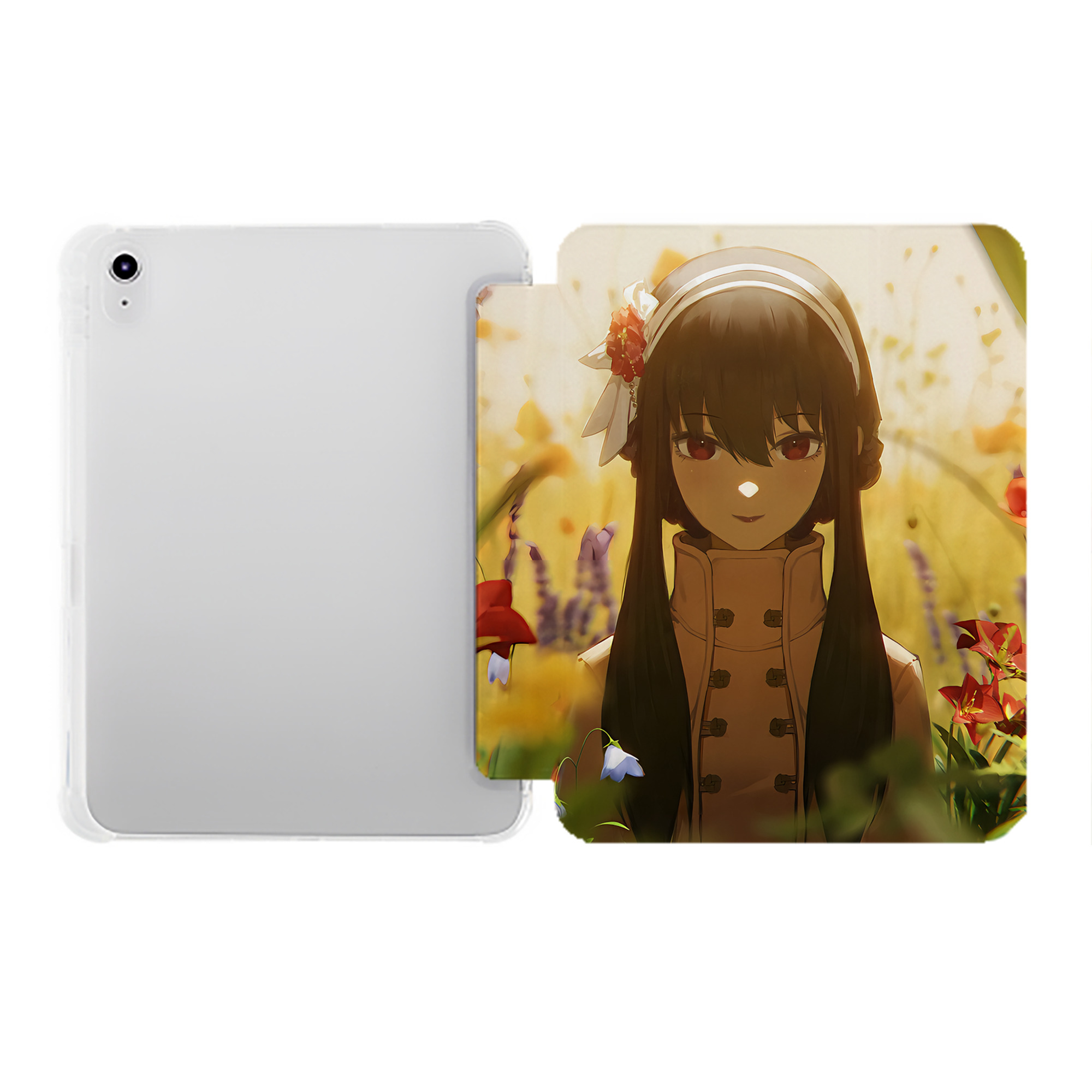 （画像用） SPY×FAMILY间谍家家酒 IPad ケース ペン収納付き 三つ折りスタンド PUレザー×シリコン 対応機種9.5/10.5/10.9インチ